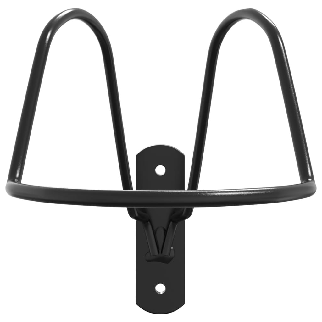 Porta Casco Equitazione a Parete Nero in Acciaio
